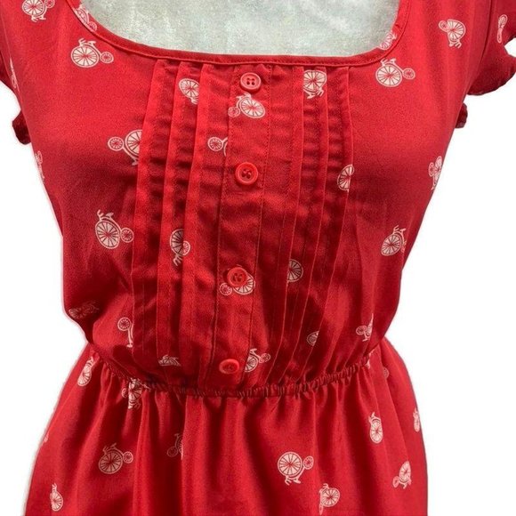 Xhilaration Elastic Waist Bicycle Print Dress S - Picture 4 of 8
